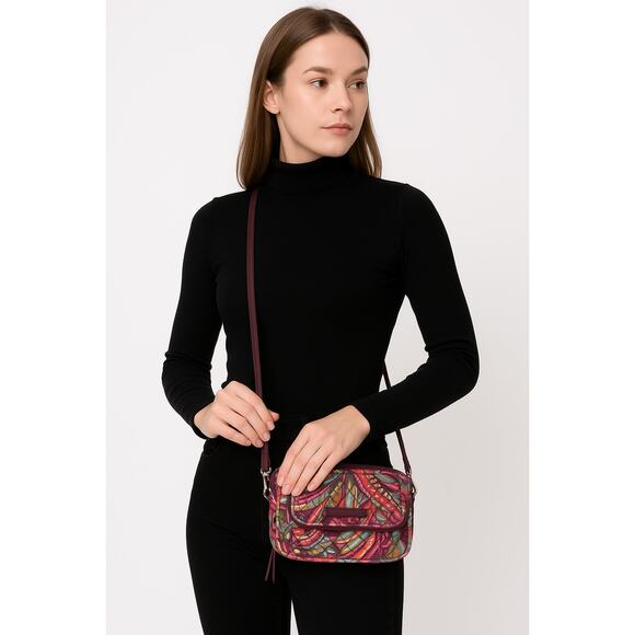 Vera Bradley RFID All-In-One Crossbody Wallet – Multicolor Quilted Fabric - Picture 1 of 7